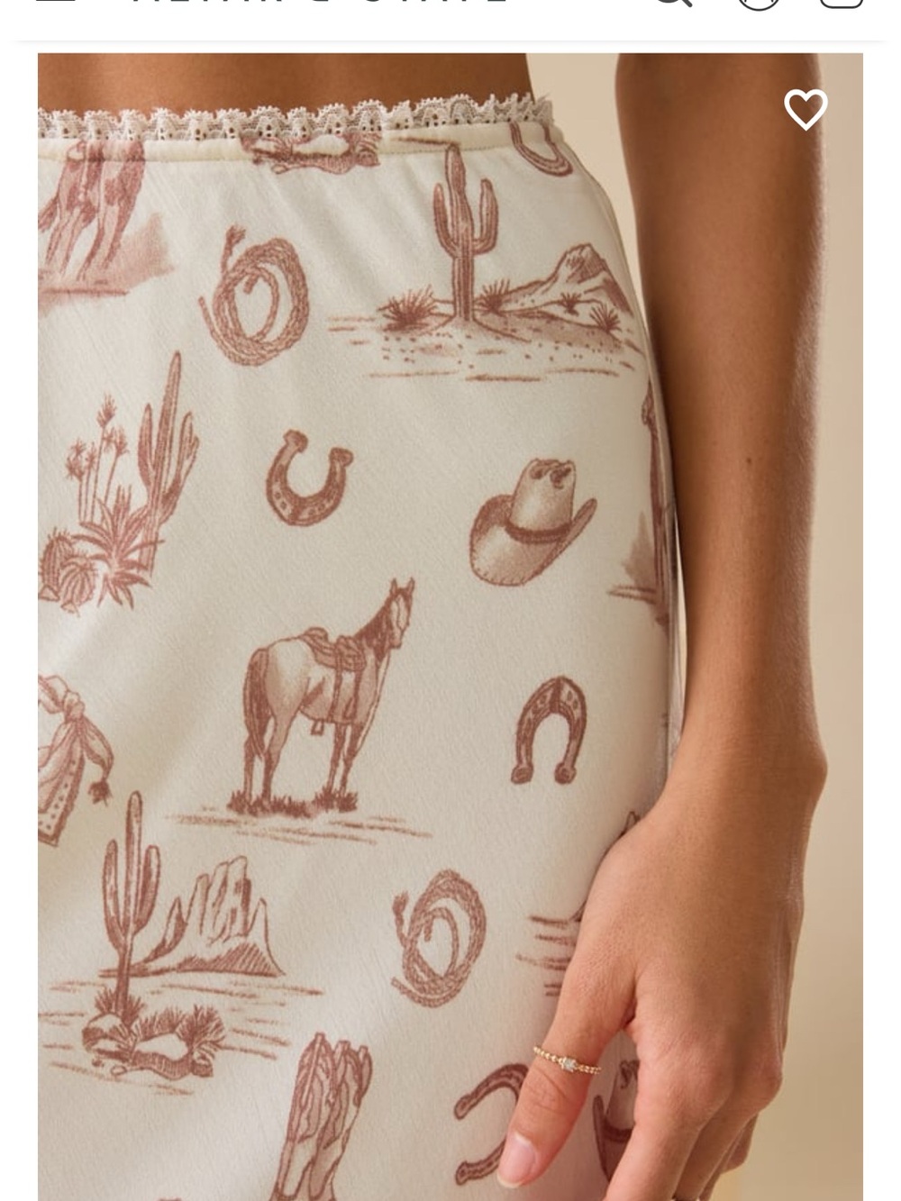 Workshop Republic Clothing Cream Maxi Skirt with Brown Western Print - Picture 2 of 13